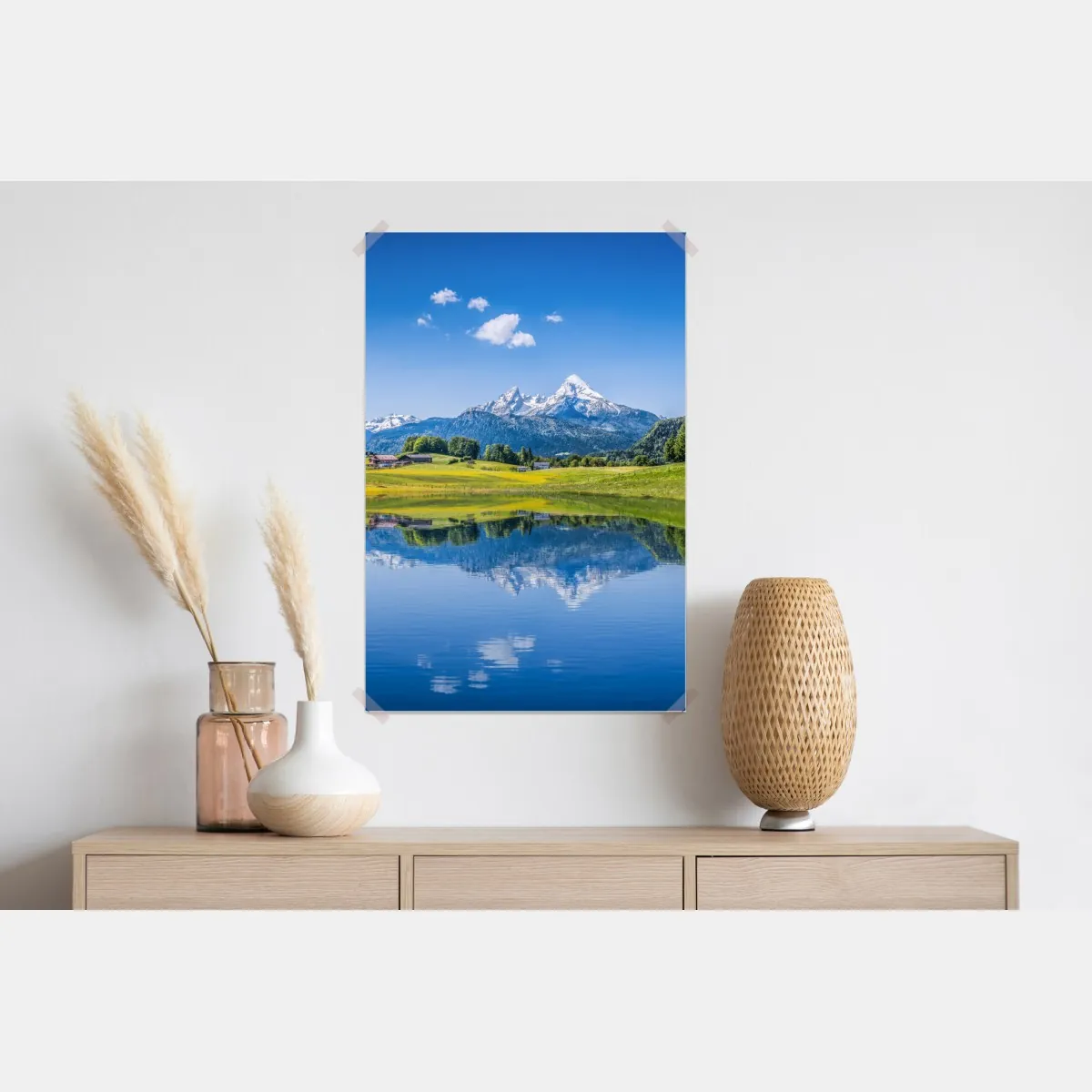 Plakat alpejskie odbicie: spokojny krajobraz górski – Wallissimo® Plakat alpejskie odbicie: spokojny krajobraz górski – Wallissimo®