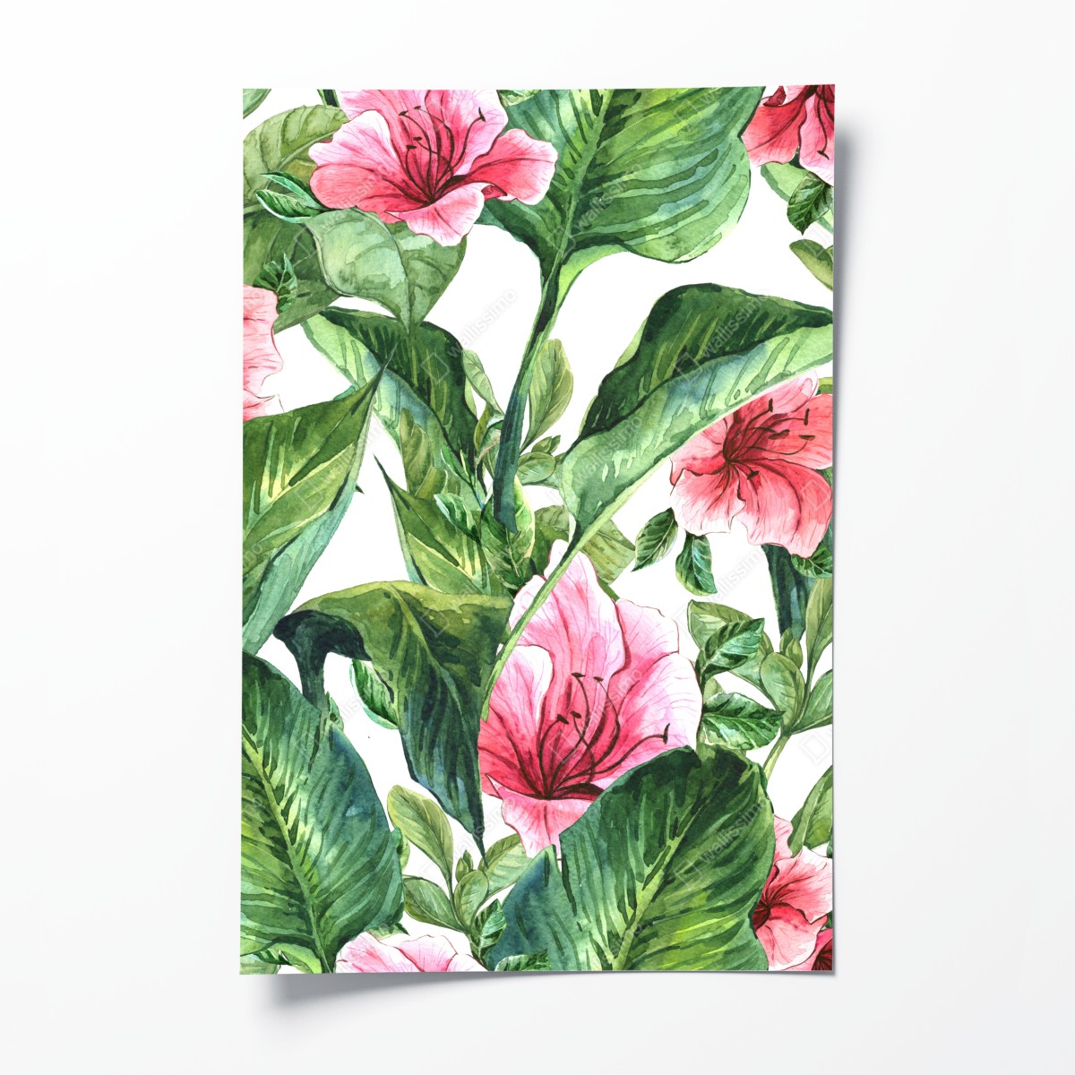 Poster pink watercolor floral botanical print