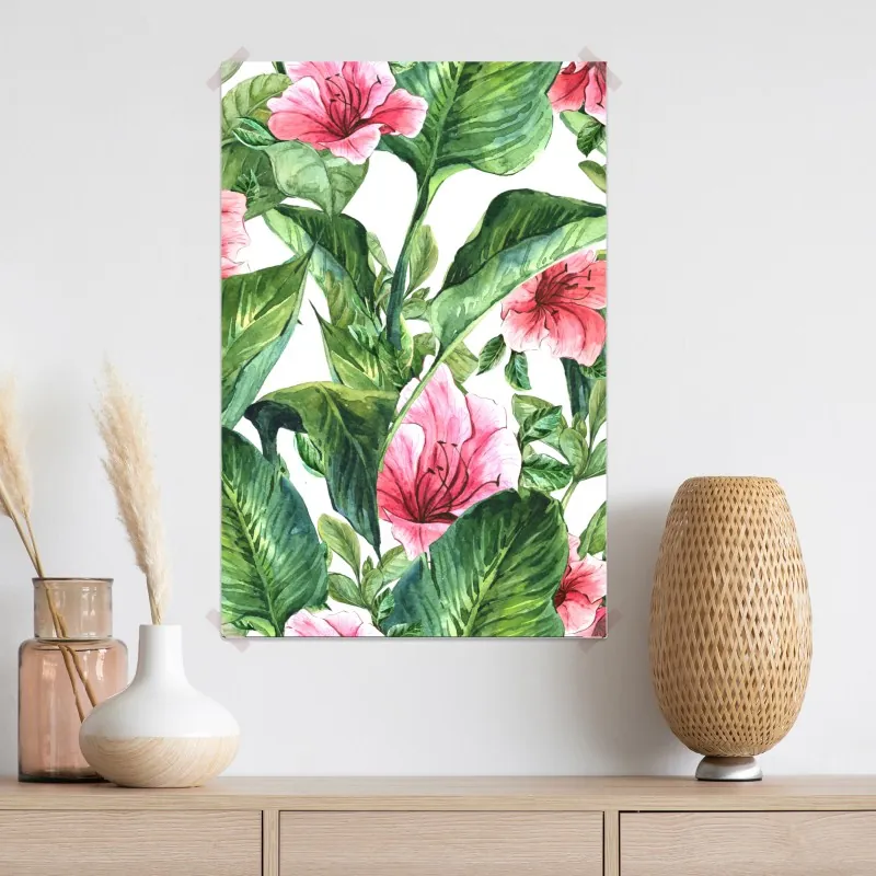 Plakat różowy akwarelowy motyw botaniczny – Wallissimo® Plakat różowy akwarelowy motyw botaniczny – Wallissimo®