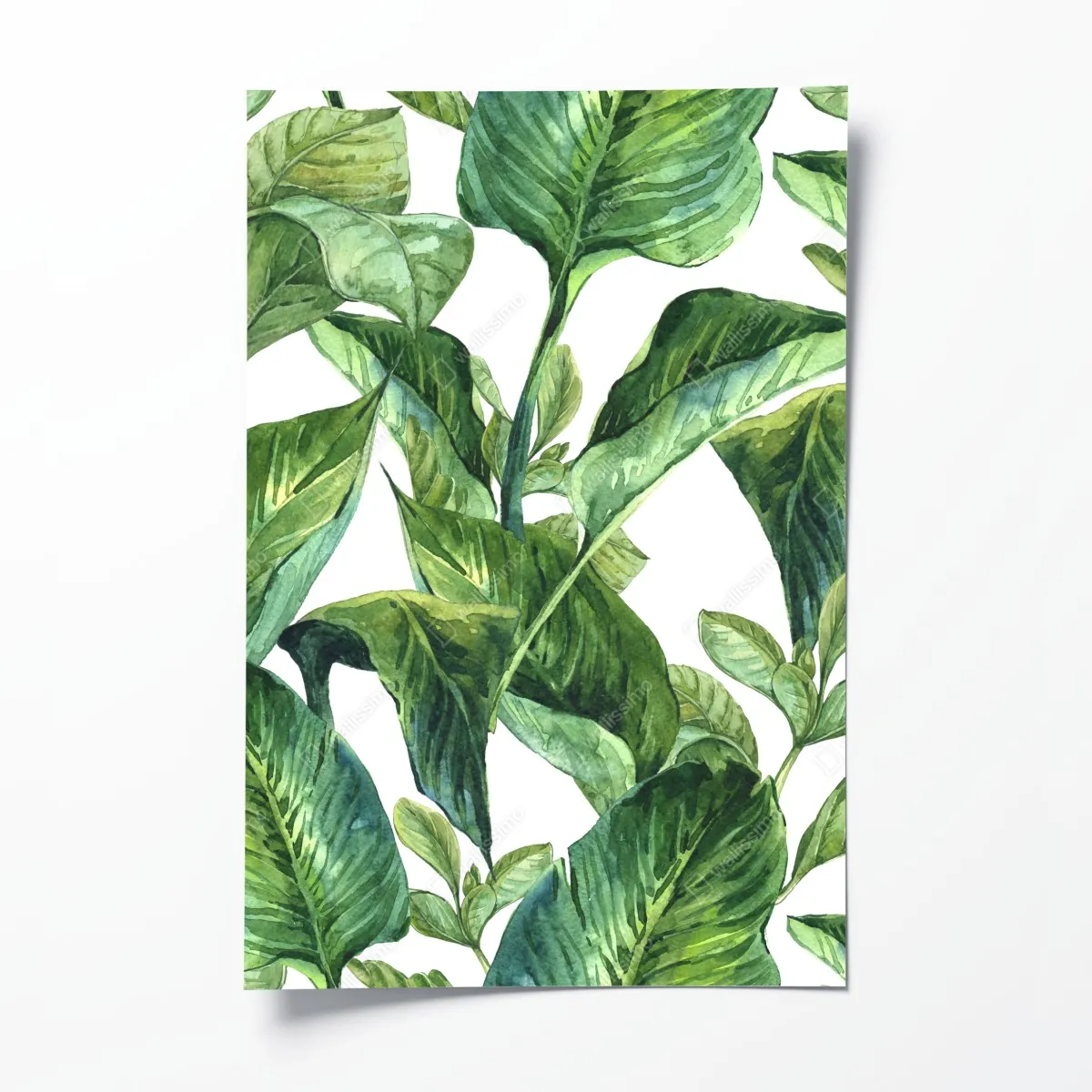 Plakat bujny akwarelowy wzór tropikalnych liści – Wallissimo® Plakat bujny akwarelowy wzór tropikalnych liści – Wallissimo®
