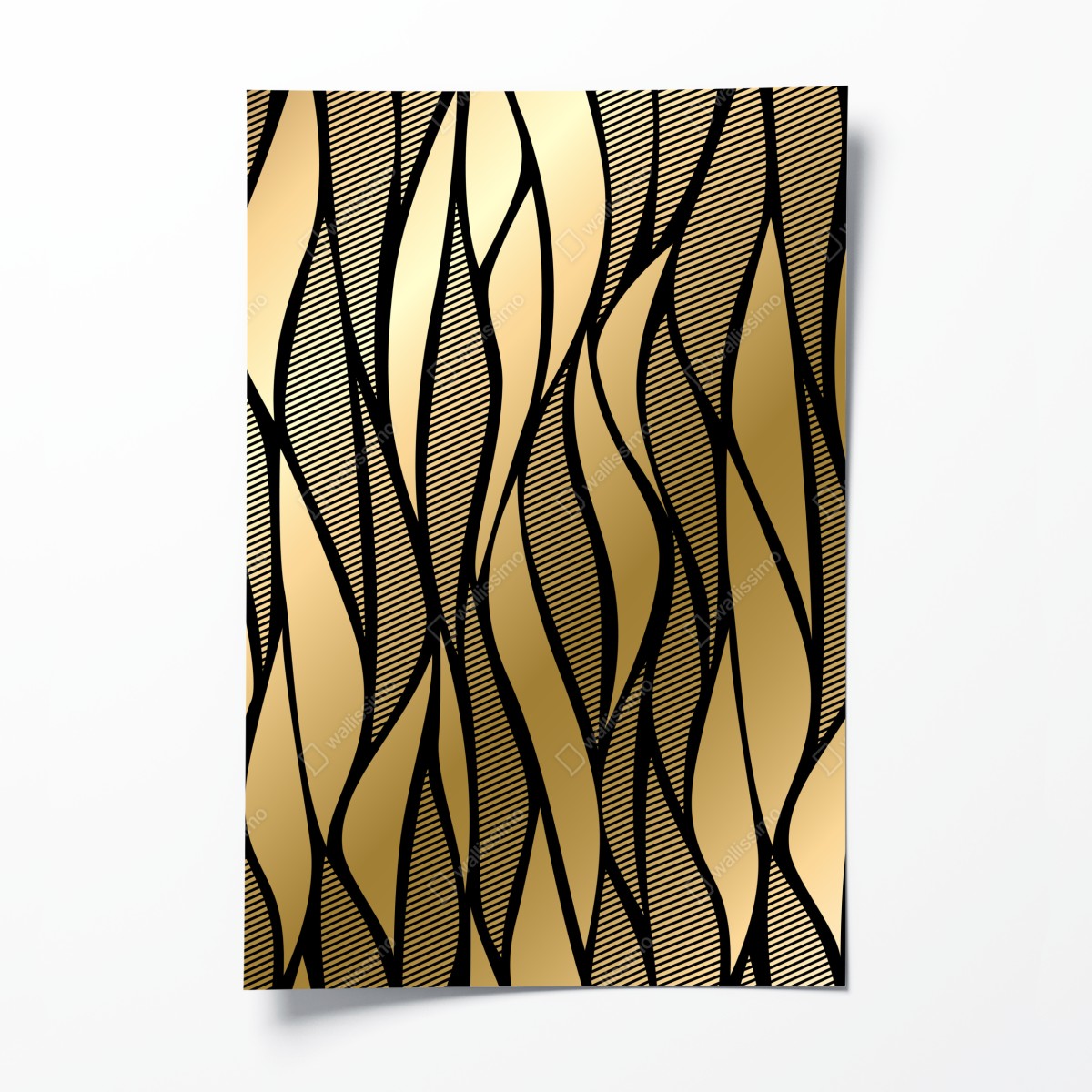 Poster luxury gold abstract wave pattern