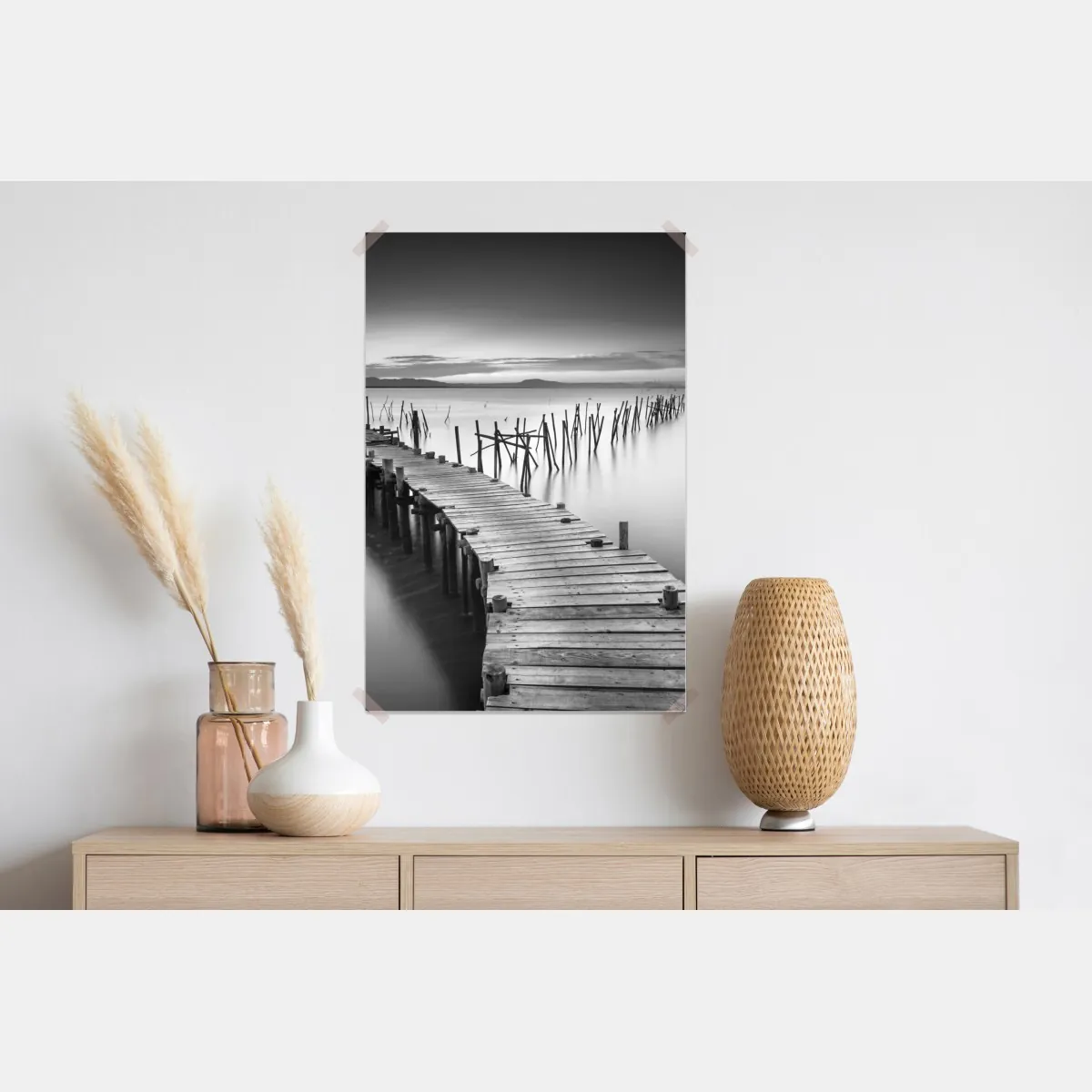 Plakat spokojne drewniane molo o zmierzchu – Wallissimo® Plakat spokojne drewniane molo o zmierzchu – Wallissimo®