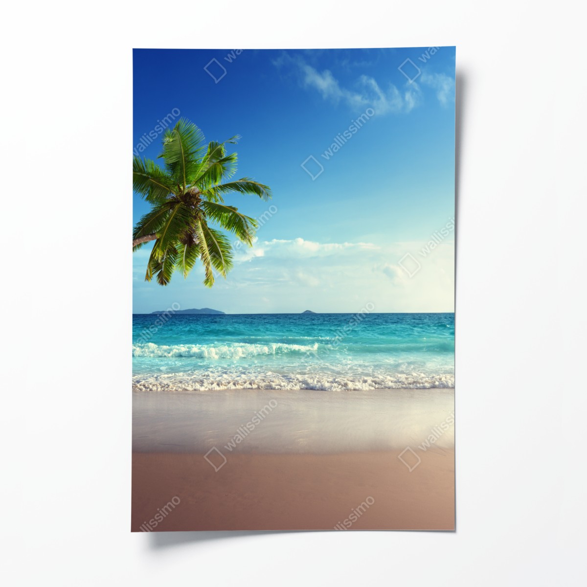 Poster tropical Caribbean beach at sunset