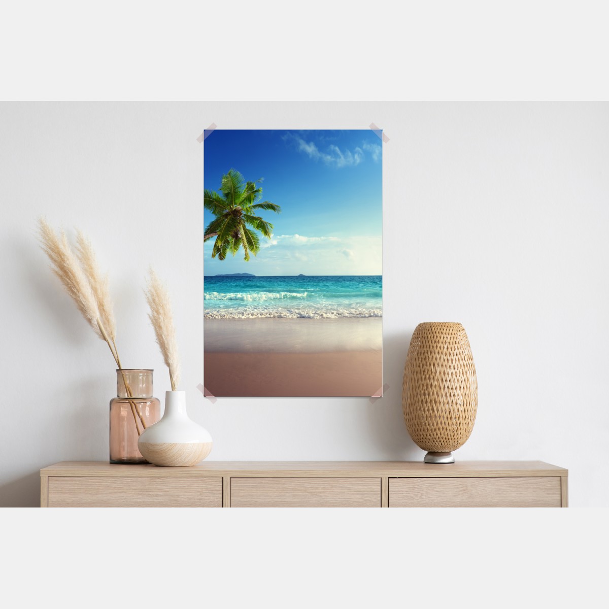 Plakat tropikalna plaża na Karaibach o zachodzie słońca – Wallissimo® Plakat tropikalna plaża na Karaibach o zachodzie słońca – Wallissimo®