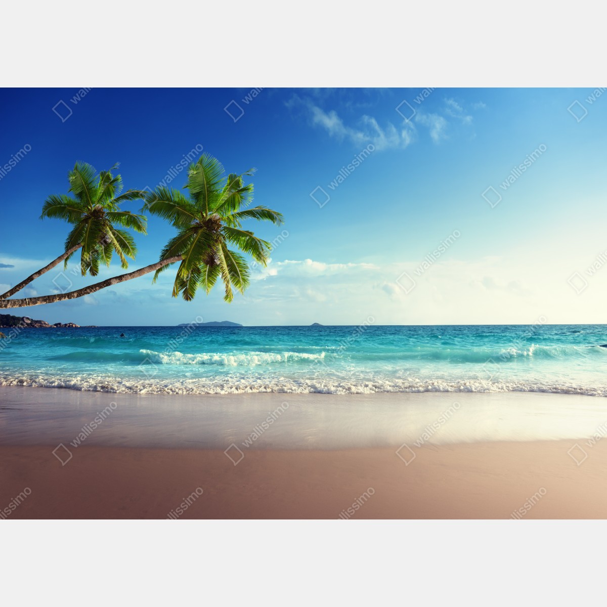 Plakat tropikalna plaża na Karaibach o zachodzie słońca – Wallissimo® Plakat tropikalna plaża na Karaibach o zachodzie słońca – Wallissimo®