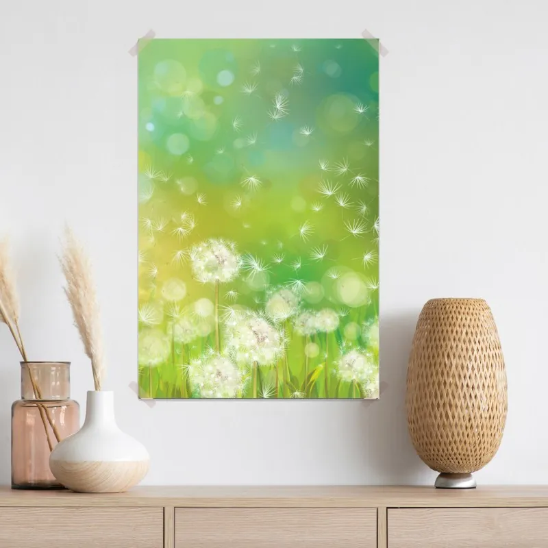 Plakat wiosenna łąka dmuchawców – Wallissimo® Plakat wiosenna łąka dmuchawców – Wallissimo®