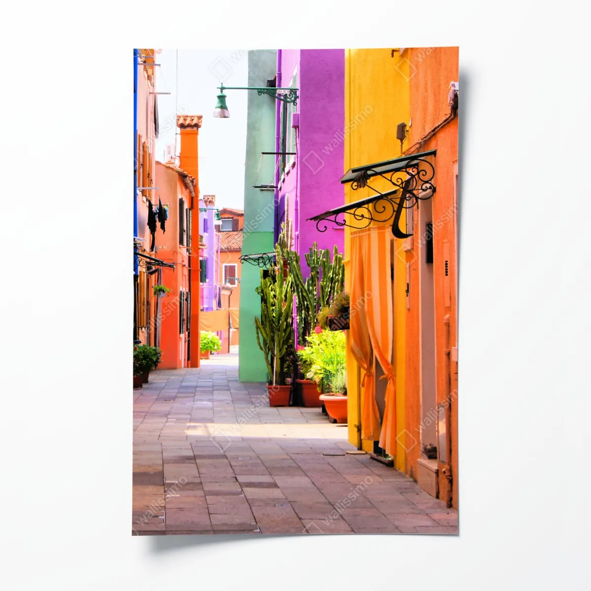 Plakat kolorowa śródziemnomorska uliczka – Wallissimo® Plakat kolorowa śródziemnomorska uliczka – Wallissimo®
