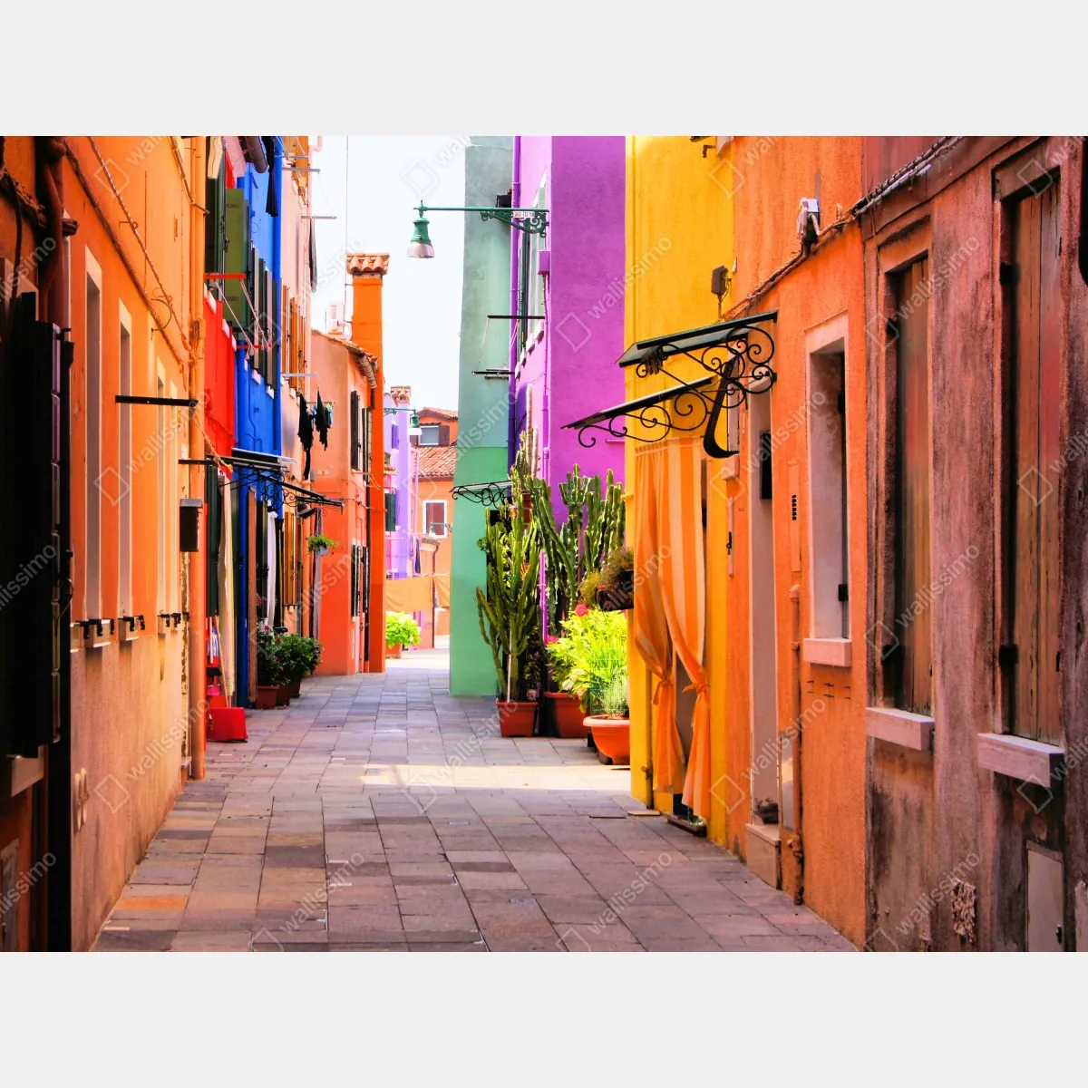 Plakat kolorowa śródziemnomorska uliczka – Wallissimo® Plakat kolorowa śródziemnomorska uliczka – Wallissimo®
