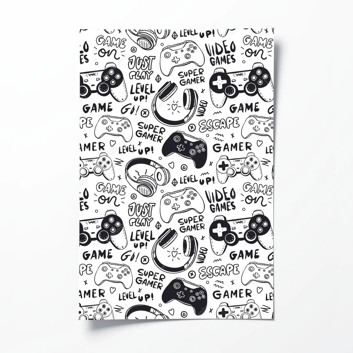 Plakat wzór gier wideo z kontrolerami – Wallissimo® Plakat wzór gier wideo z kontrolerami – Wallissimo®