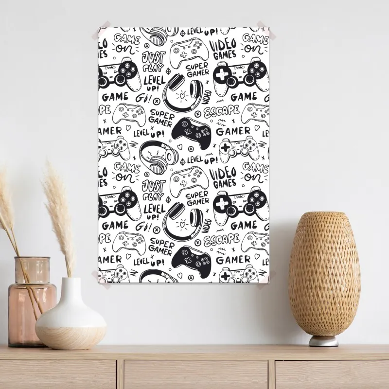 Plakat wzór gier wideo z kontrolerami – Wallissimo® Plakat wzór gier wideo z kontrolerami – Wallissimo®