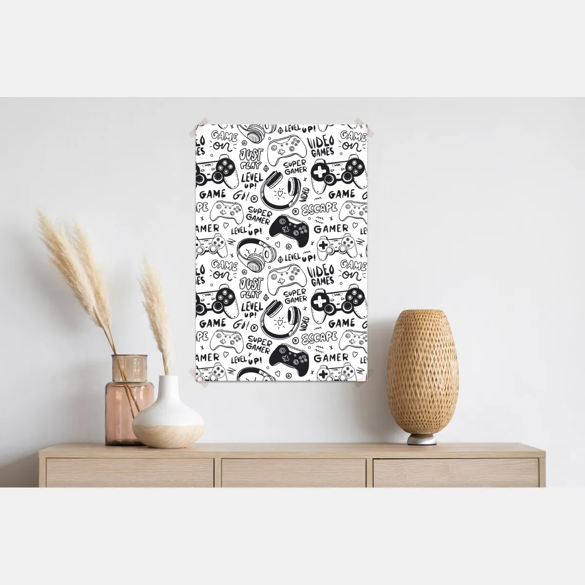 Plakat wzór gier wideo z kontrolerami – Wallissimo® Plakat wzór gier wideo z kontrolerami – Wallissimo®