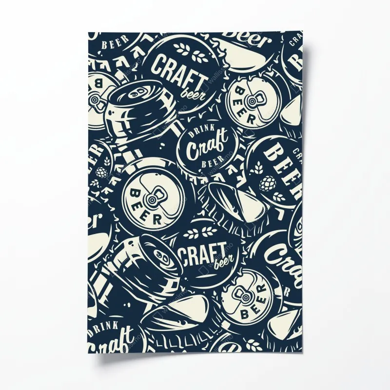Plakat wzór kapsli piwa rzemieślniczego