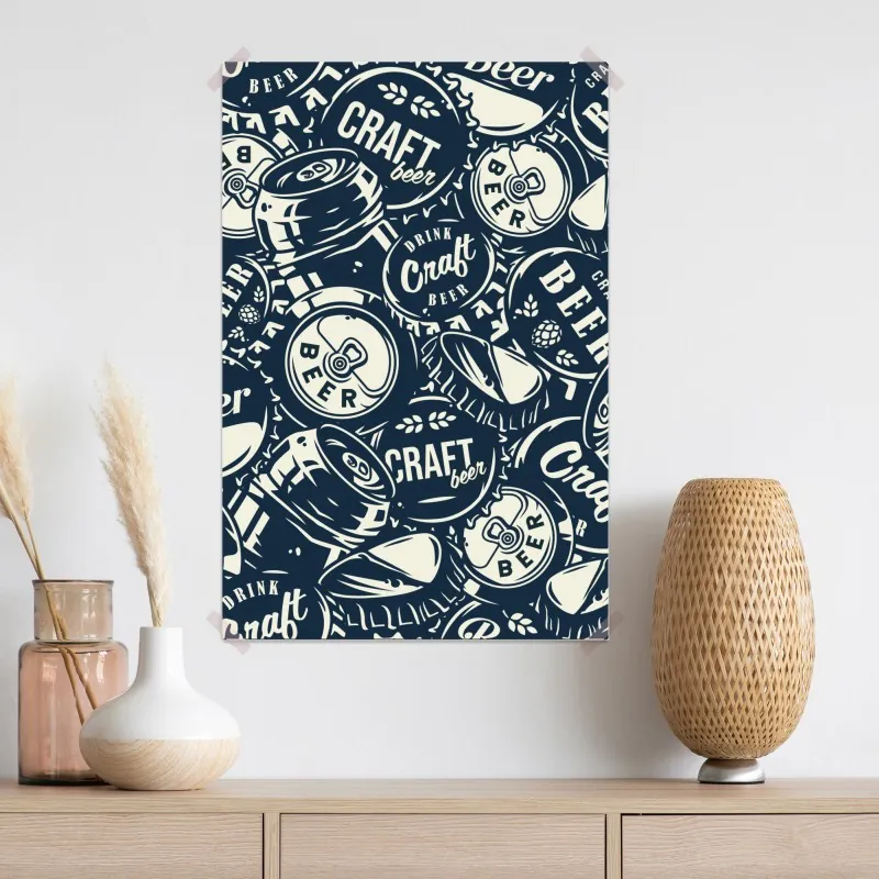 Plakat wzór kapsli piwa rzemieślniczego – Wallissimo® Plakat wzór kapsli piwa rzemieślniczego – Wallissimo®