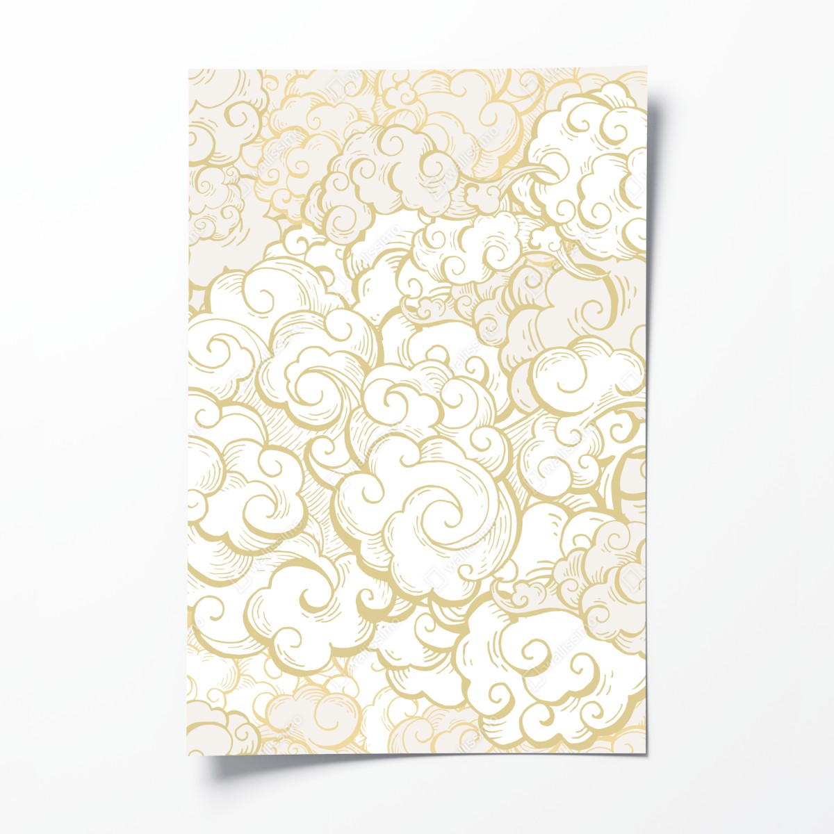 Poster ornamental golden cloud pattern