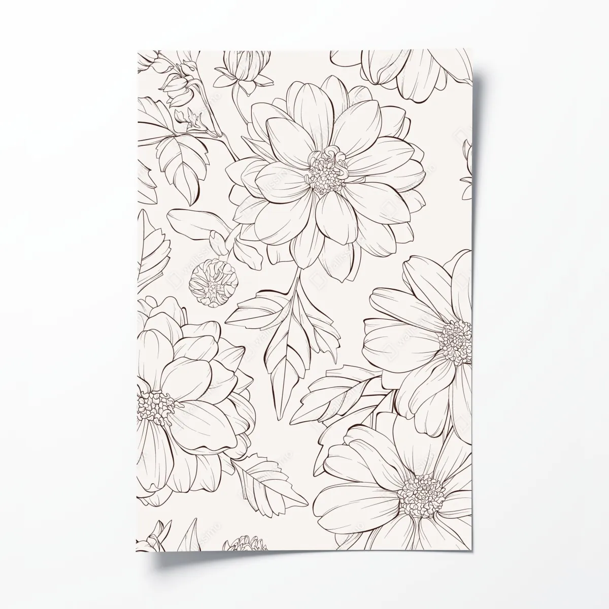 Plakat delikatny botaniczny rysunek kwiatowy – Wallissimo® Plakat delikatny botaniczny rysunek kwiatowy – Wallissimo®