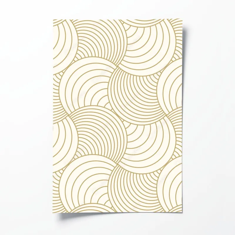 Plakat złoty art deco wzór okręgów