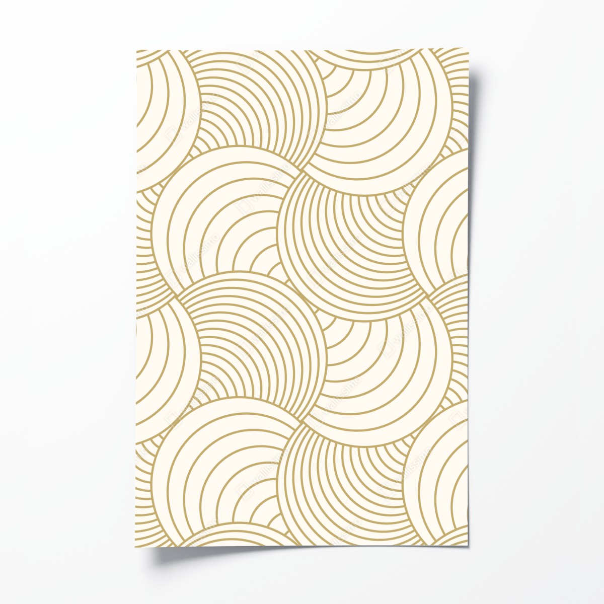 Poster gold art deco circle pattern