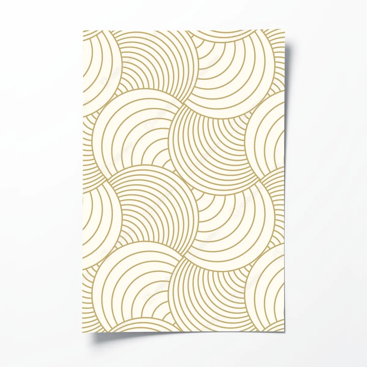 Plakat złoty art deco wzór okręgów – Wallissimo® Plakat złoty art deco wzór okręgów – Wallissimo®