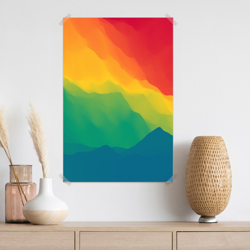 Plakat żywy warstwowy gradient górski – Wallissimo® Plakat żywy warstwowy gradient górski – Wallissimo®