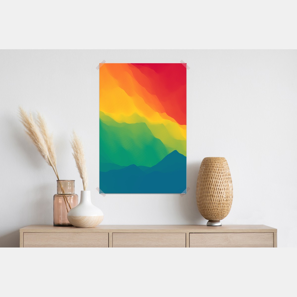 Plakat żywy warstwowy gradient górski – Wallissimo® Plakat żywy warstwowy gradient górski – Wallissimo®