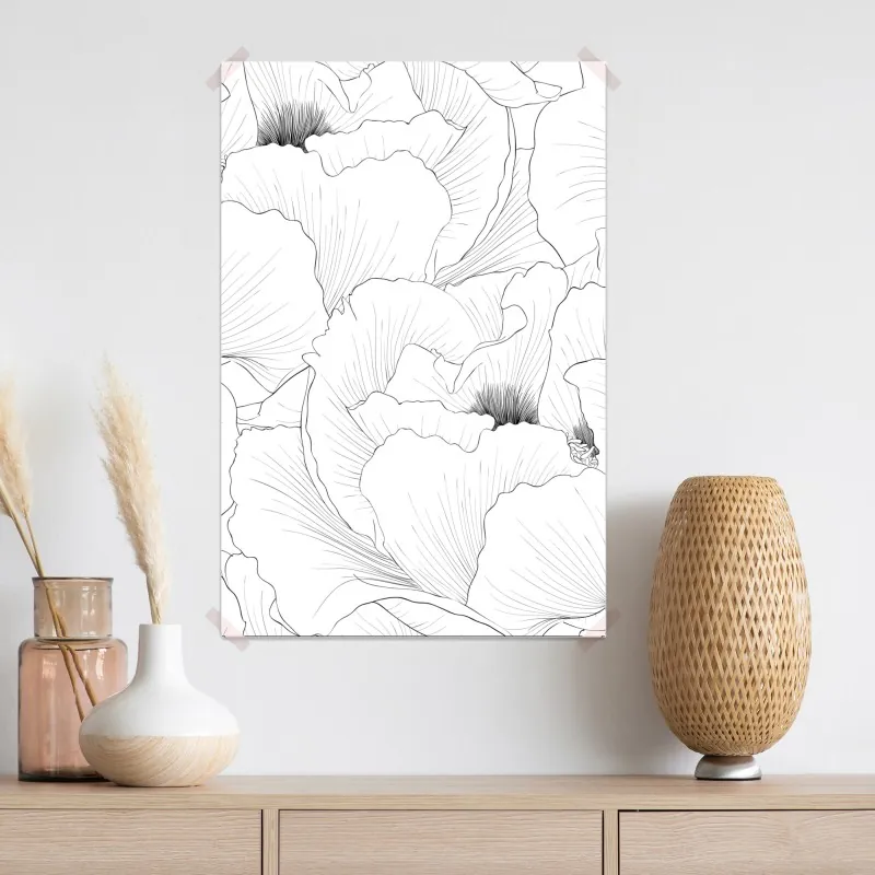 Plakat delikatny botaniczny rysunek kwiatowy – Wallissimo® Plakat delikatny botaniczny rysunek kwiatowy – Wallissimo®