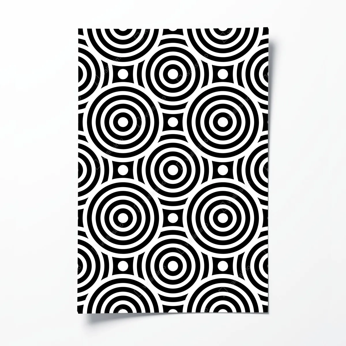 Plakat czarno-biały wzór koncentrycznych kół – Wallissimo® Plakat czarno-biały wzór koncentrycznych kół – Wallissimo®