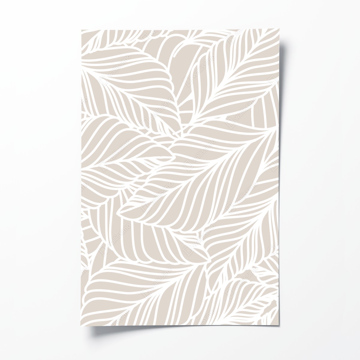 Poster neutral botanical leaf pattern