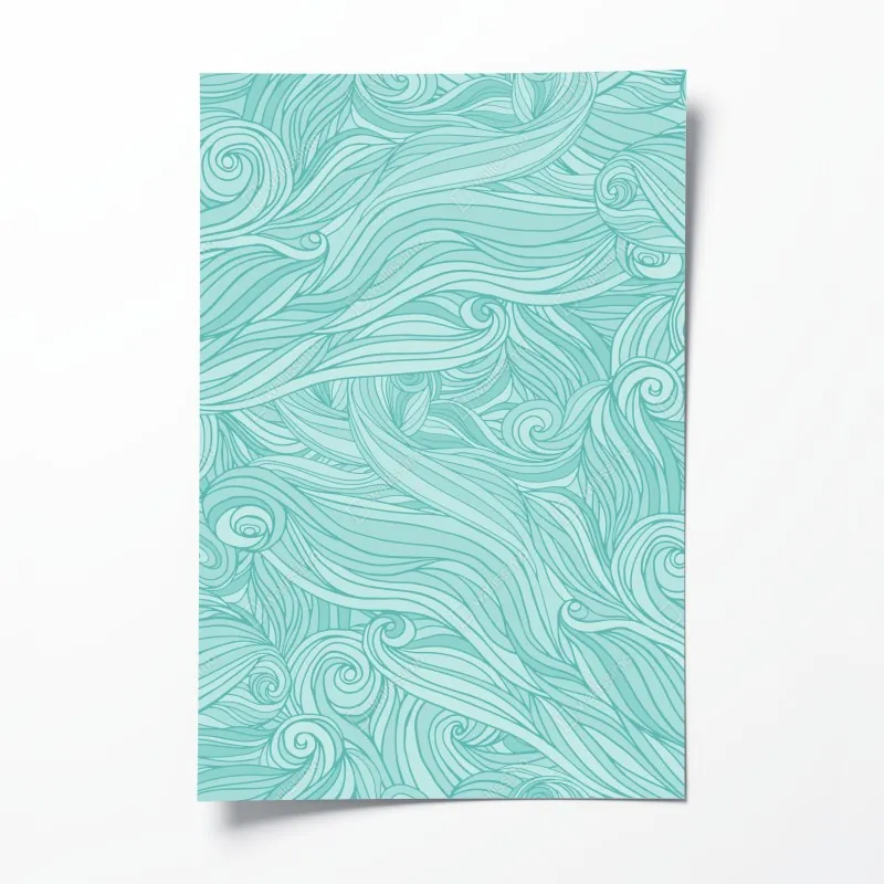 Plakat turkusowy wzór falowy do dekoracji ścian