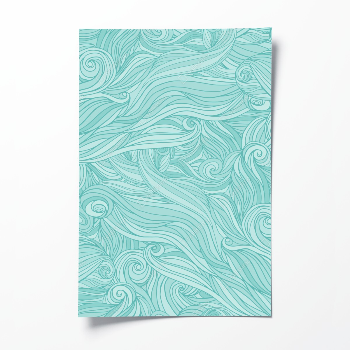 Poster turquoise wave pattern wall art