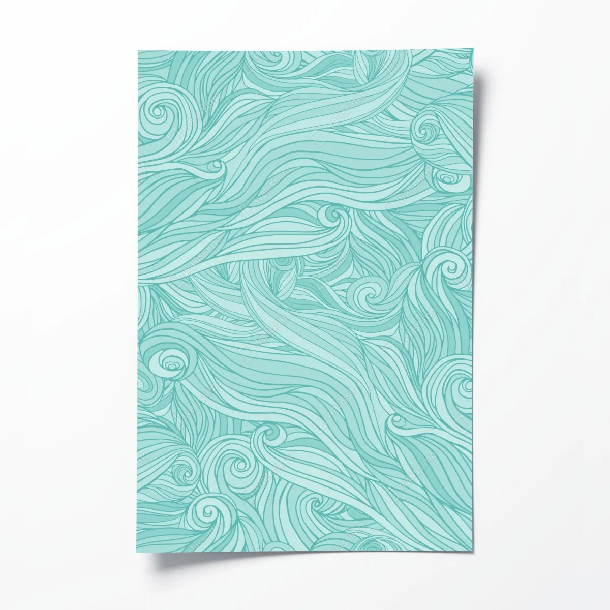 Plakat turkusowy wzór falowy do dekoracji ścian – Wallissimo® Plakat turkusowy wzór falowy do dekoracji ścian – Wallissimo®