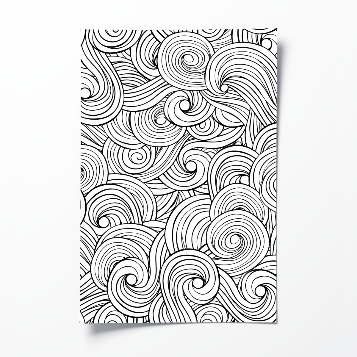 Poster black and white swirl pattern
