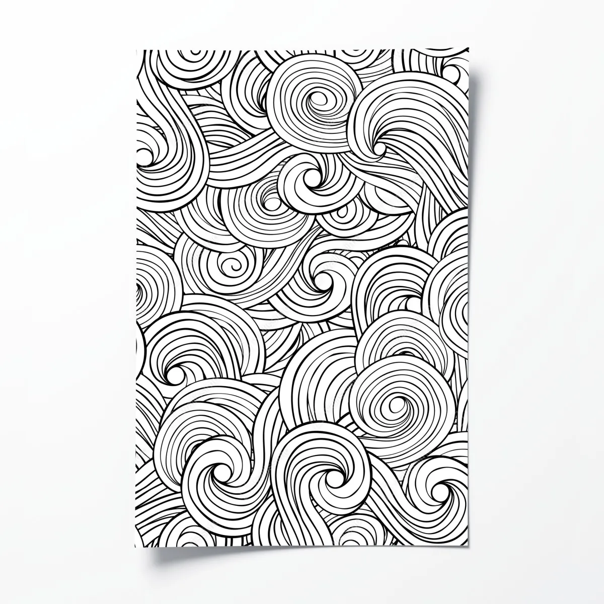 Plakat czarno-biały wzór ze spiralami – Wallissimo® Plakat czarno-biały wzór ze spiralami – Wallissimo®