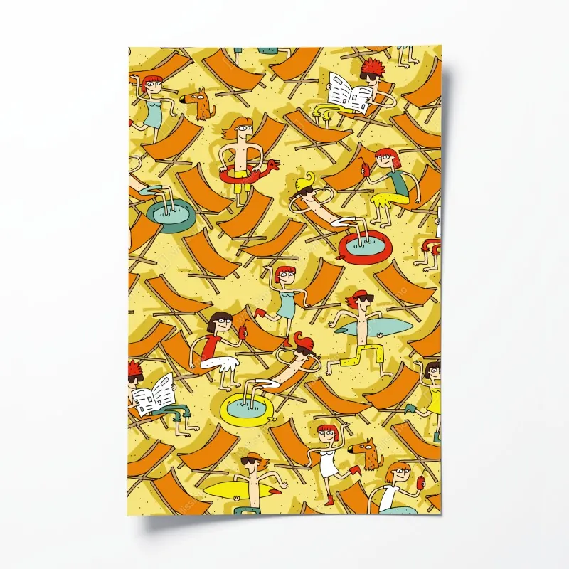 Plakat słoneczny dzień na plaży