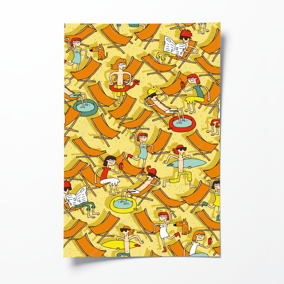 Poster sunny beach day pattern