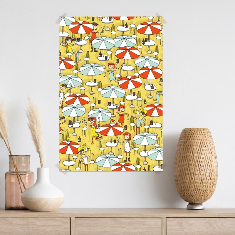 Plakat słoneczny wzór z parasolami plażowymi – Wallissimo® Plakat słoneczny wzór z parasolami plażowymi – Wallissimo®