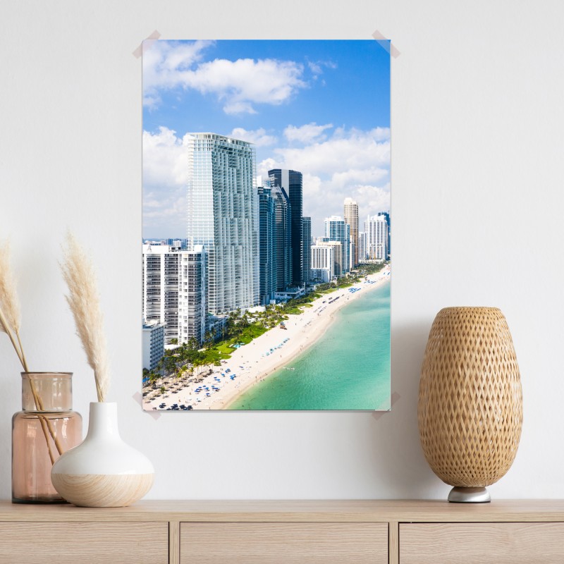 Plakat turkusowa linia brzegowa z wieżowcami – Wallissimo® Plakat turkusowa linia brzegowa z wieżowcami – Wallissimo®