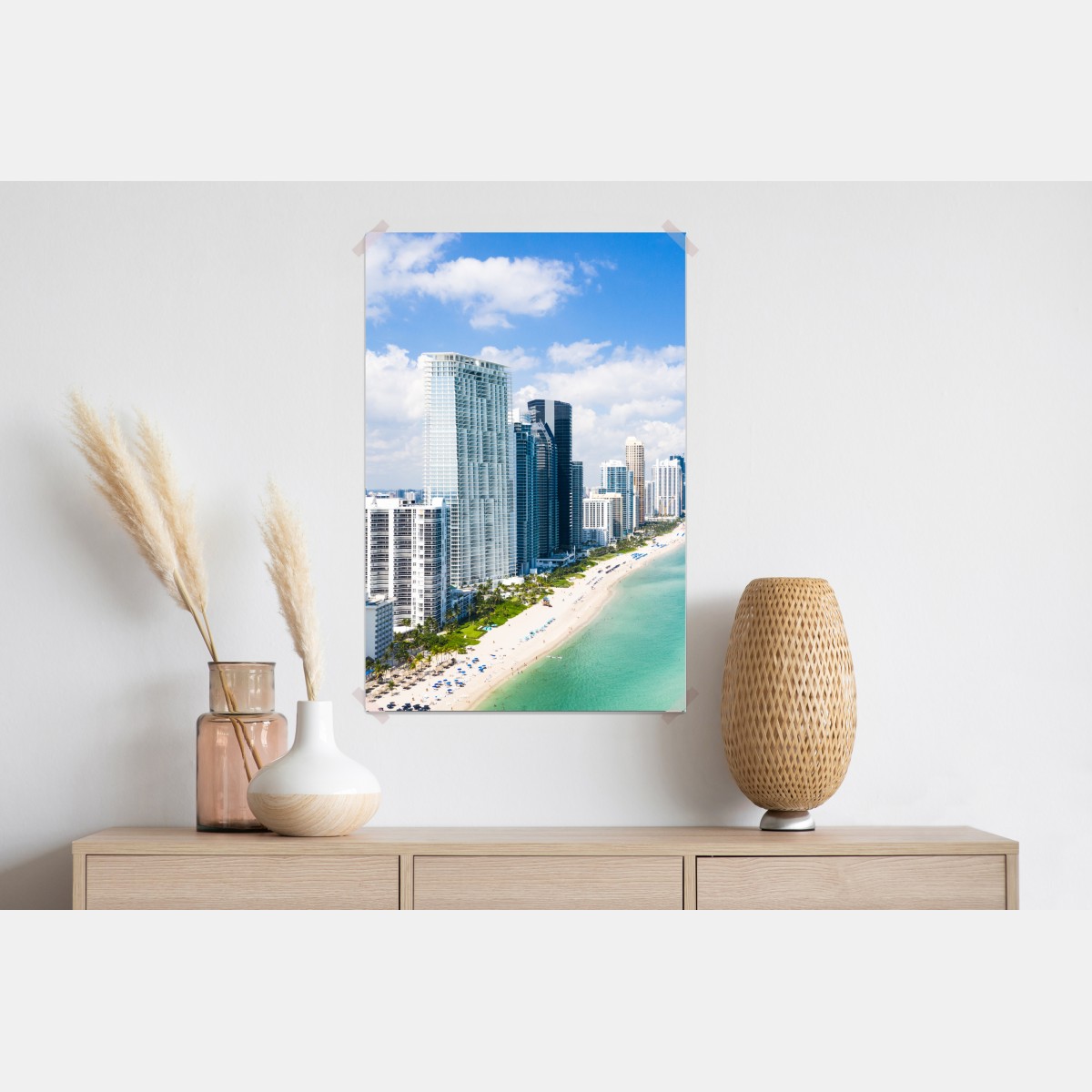 Plakat turkusowa linia brzegowa z wieżowcami – Wallissimo® Plakat turkusowa linia brzegowa z wieżowcami – Wallissimo®