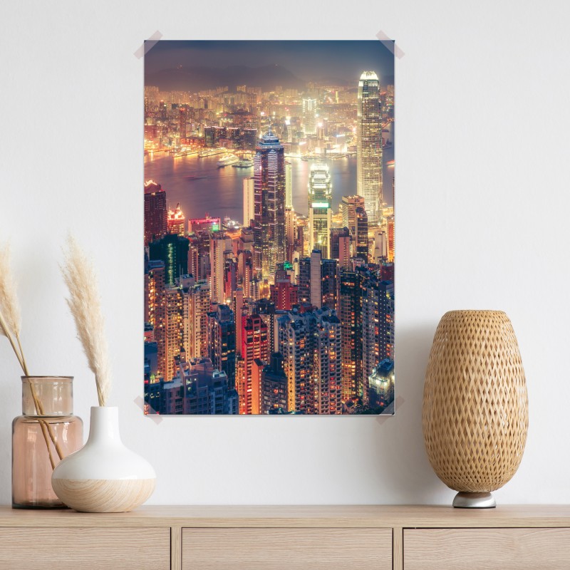 Plakat Hongkong nocny widok ze szczytu Victoria Peak – Wallissimo® Plakat Hongkong nocny widok ze szczytu Victoria Peak – Wallissimo®