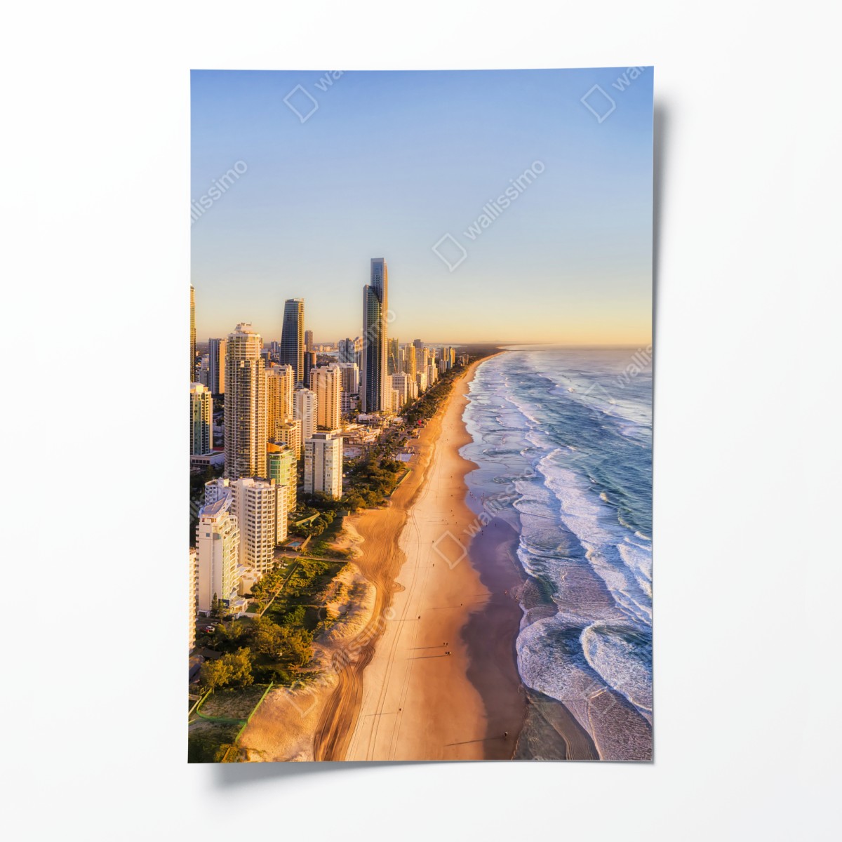 Poster sunrise over Surfers Paradise skyline