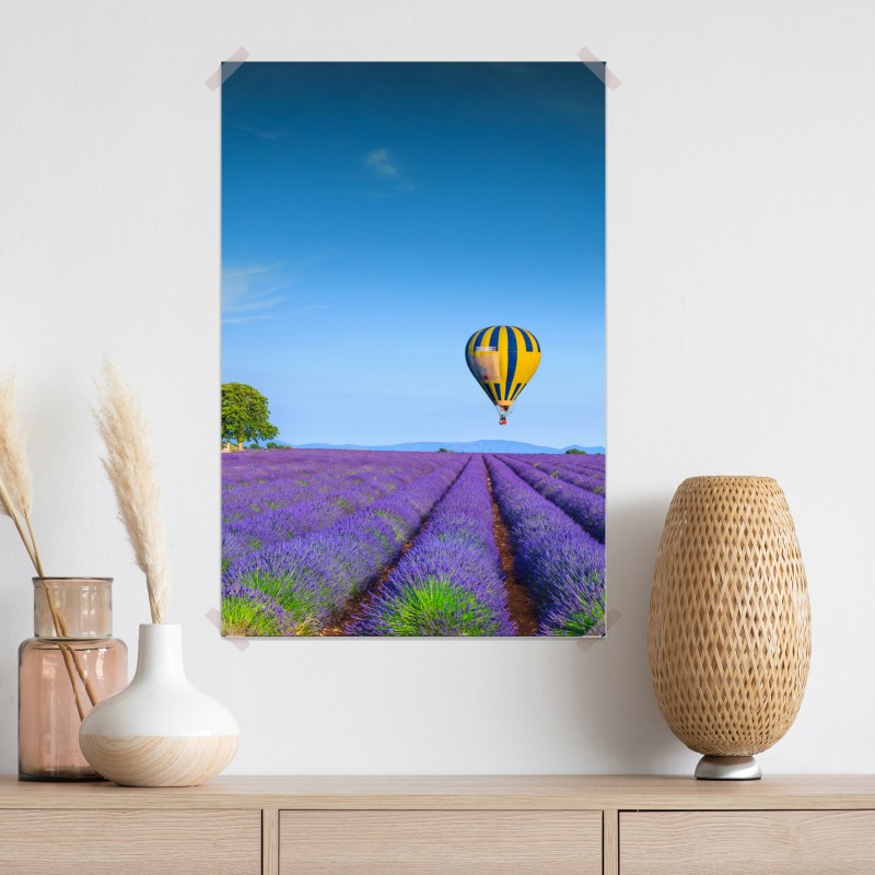 Plakat pola lawendy w Valensole z balonami – Wallissimo® Plakat pola lawendy w Valensole z balonami – Wallissimo®