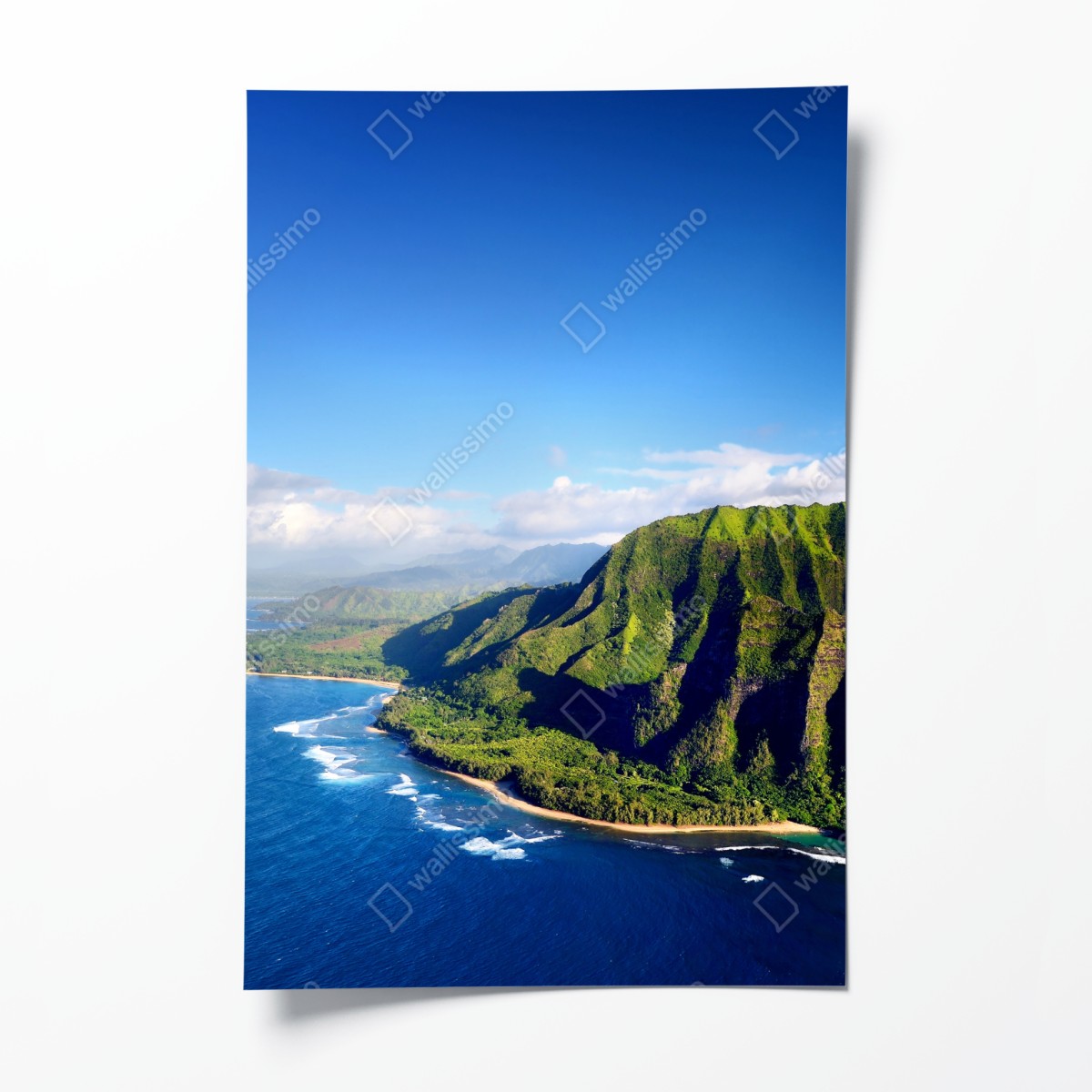 Poster majestic coastal cliffs over turquoise ocean