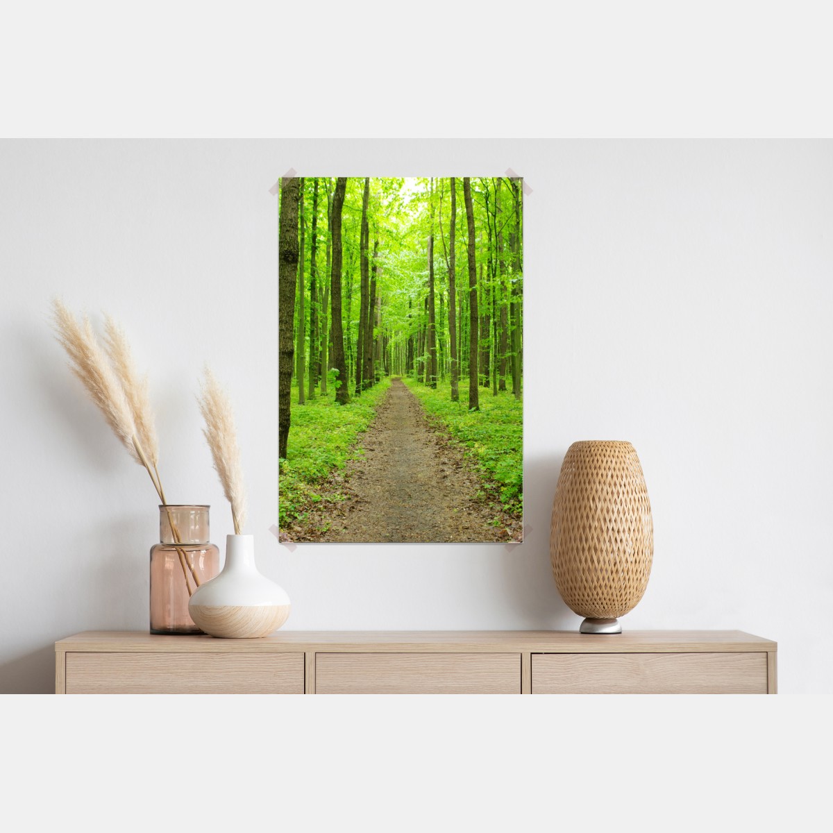 Plakat spokojna zielona ścieżka w lesie – Wallissimo® Plakat spokojna zielona ścieżka w lesie – Wallissimo®