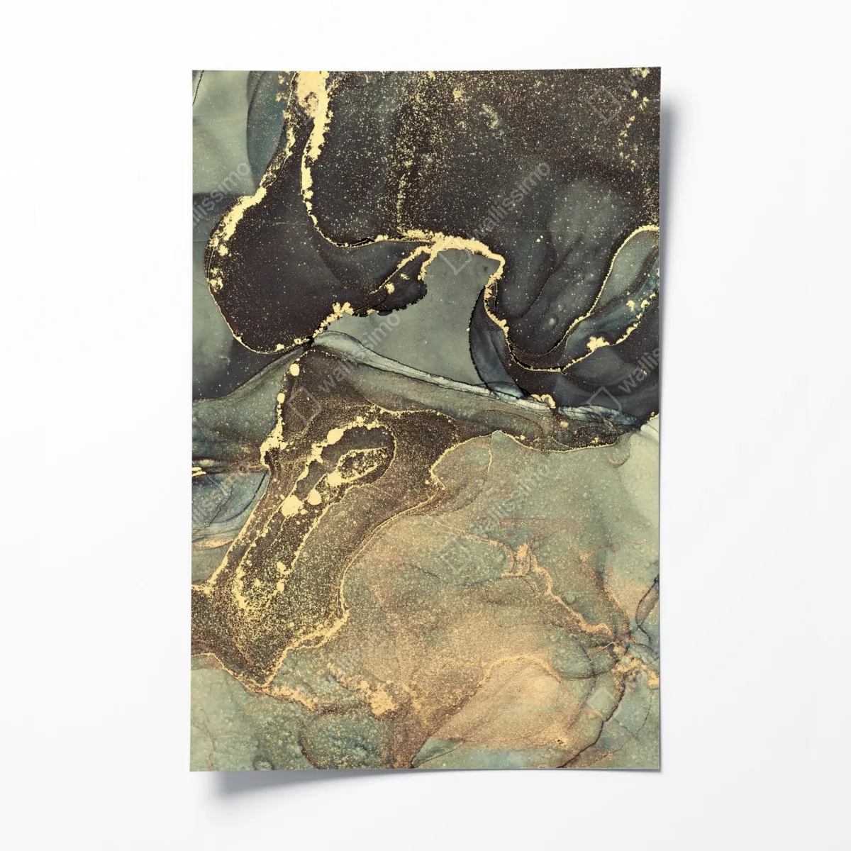 Plakat turkusowo-złota abstrakcja płynna – Wallissimo® Plakat turkusowo-złota abstrakcja płynna – Wallissimo®