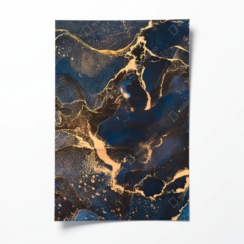 Plakat nocny marmur ze złotymi żyłkami