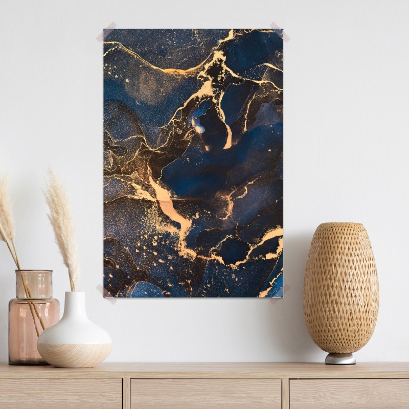 Plakat nocny marmur ze złotymi żyłkami – Wallissimo® Plakat nocny marmur ze złotymi żyłkami – Wallissimo®