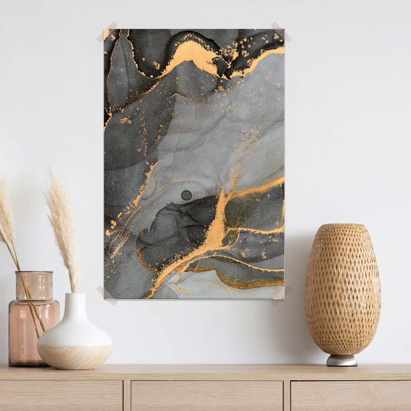 Plakat szary marmur ze złotymi żyłkami – Wallissimo® Plakat szary marmur ze złotymi żyłkami – Wallissimo®
