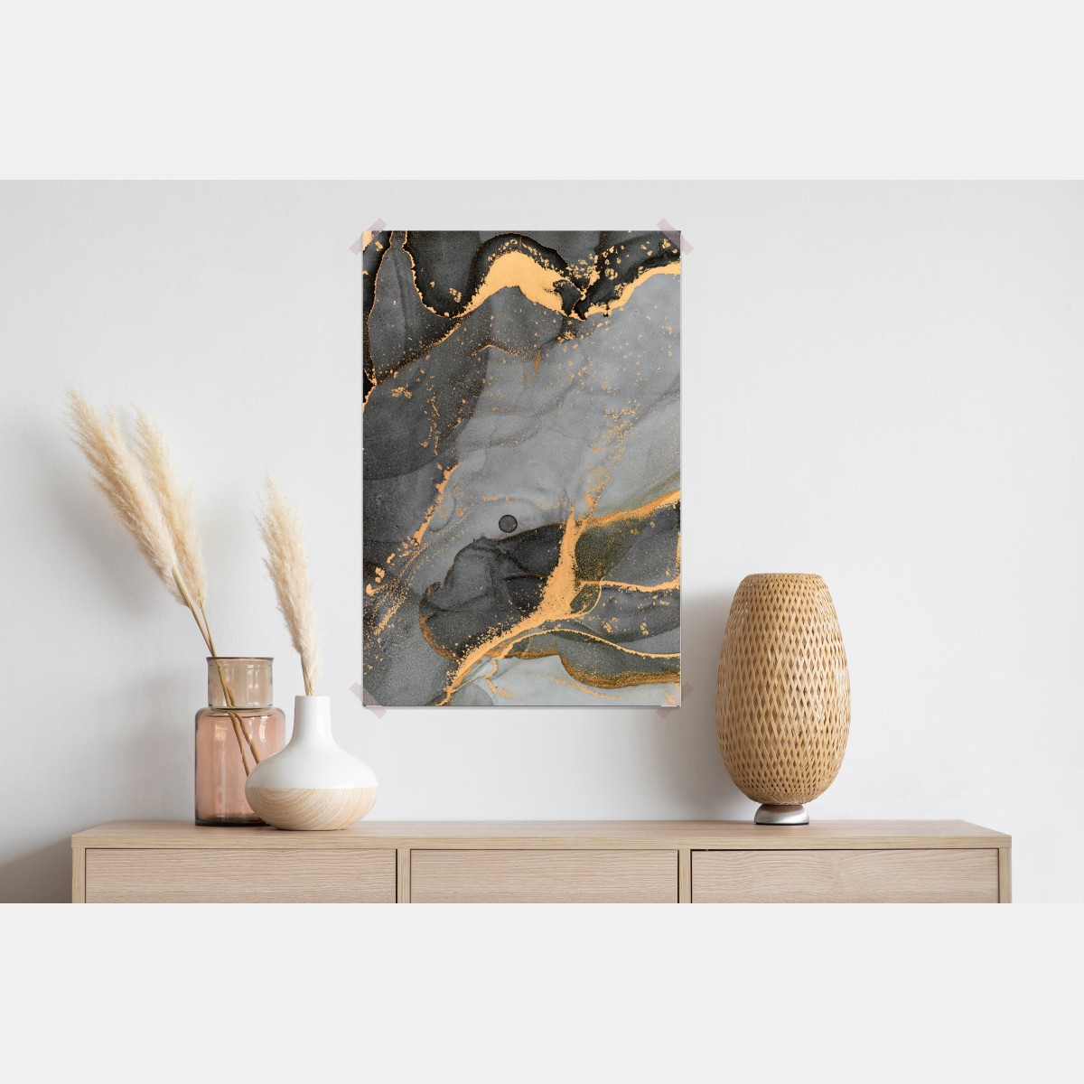 Plakat szary marmur ze złotymi żyłkami – Wallissimo® Plakat szary marmur ze złotymi żyłkami – Wallissimo®