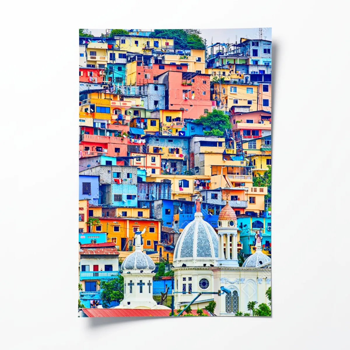 Plakat kolorowe domy Las Peñas na wzgórzu Santa Ana, Guayaquil – Wallissimo® Plakat kolorowe domy Las Peñas na wzgórzu Santa Ana, Guayaquil – Wallissimo®