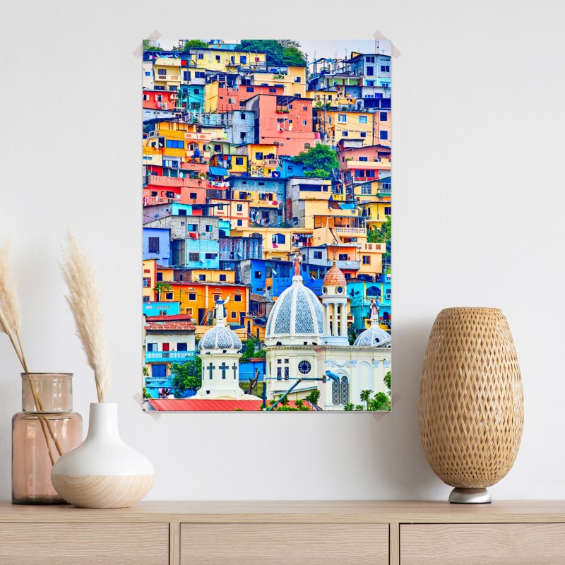 Plakat kolorowe domy Las Peñas na wzgórzu Santa Ana, Guayaquil – Wallissimo® Plakat kolorowe domy Las Peñas na wzgórzu Santa Ana, Guayaquil – Wallissimo®