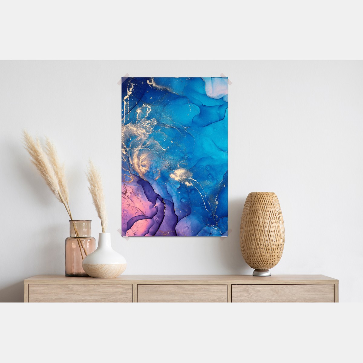 Plakat niebieska marmurowa abstrakcja z atramentu alkoholowego – Wallissimo® Plakat niebieska marmurowa abstrakcja z atramentu alkoholowego – Wallissimo®